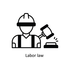 Labor Law  Vector filled outline icon design illustration. Law And Justice symbol on white background EPS 10 File .