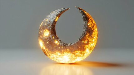 3d icon as abstract digital art of moon worship with glowing elements for sharad purnima concept as 