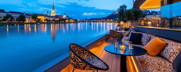 Taking a river cruise on the Danube, Europe