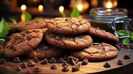 Poster - chocolate cookies HD 8K wallpaper Stock Photographic Image  