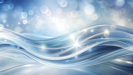 Wall Mural - abstract liquid waves in a serene blue and white landscape generative ai