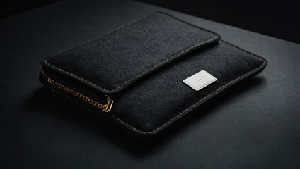 A modern felt laptop sleeve showcased on a black background for web banners