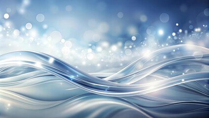 Wall Mural - ethereal flow: a symphony of silver and azure generative ai