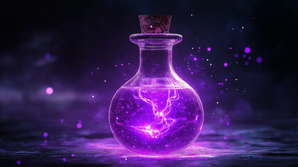 Wall Mural - Mysterious Purple Potion with Electric Swirls
