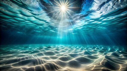 Wall Mural - Ethereal Underwater Dance of Light and Shadow  AI generated