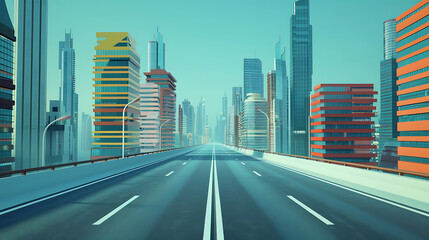 Wall Mural - road in the city