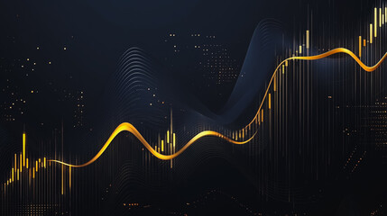 Charts and graphs with statistics for innovation Digital analyzes business potential and predicts future developments in the company's growth. Abstract black background