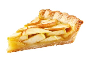 Wall Mural - A single serving of apple pie on a clean white background