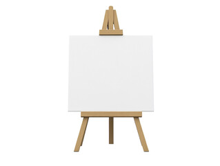 Wall Mural - blank canvas on a wooden easel on a white background. png transparent.