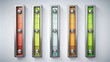 © boxcs - Sleek and Stylish Level Measuring Gauges: Geometric Design and Vibrant Color Combinations  AI generated