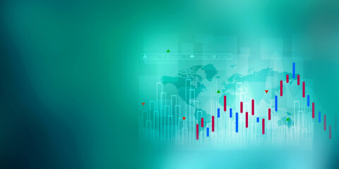 Wall Mural - 2d illustration Stock market online business concept. business Graph 
