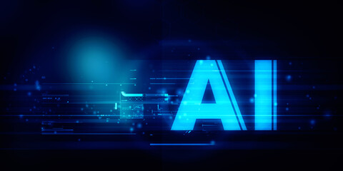2d illustration Artificial Intelligence (AI) concept