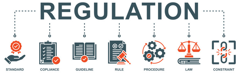 Regulation banner web icon vector illustration concept with icon