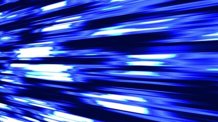 Wall Mural - Shiny blue rays flying from right to left at high speed. 4k looping motion background.