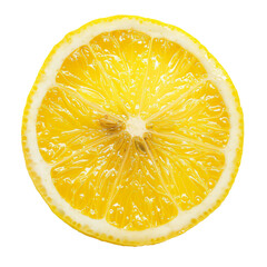 Sticker - Lemon slices, perfectly round, floating and overlapping slightly isolated on a white or transparent background