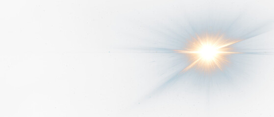 Wall Mural - Brilliant star light shines brightly in the vast dark expanse of space isolate on transparent background, cutout, png