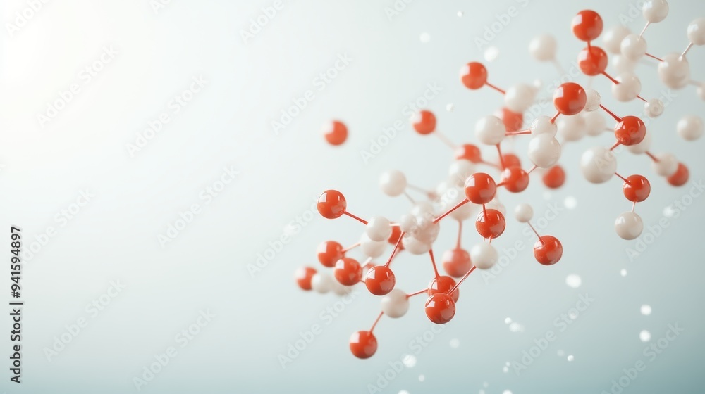 A complex molecule model representing a common organic compound ...