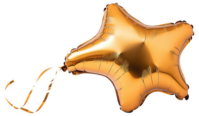 Wall Mural - PNG Gold star-shaped balloon