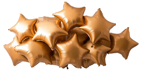 Wall Mural - PNG Golden star-shaped balloons