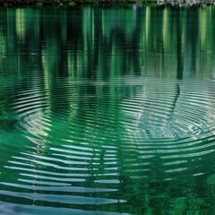 Wall Mural - Abstract Green Water Ripples.