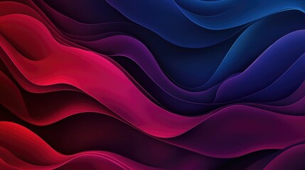 Wall Mural - Dark blue and burgundy red abstract background with violet and magenta gradients, smooth ombre wave pattern with neon glow