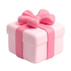 Wall Mural - pink gift box 3d render icon isolated on transparent background cutout