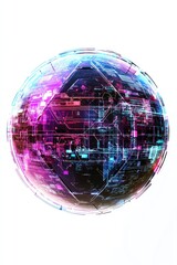 Wall Mural - Electronic sphere with circuit board