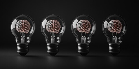 Poster - Light Bulbs with Brains