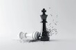 © Ева Поликарпова - A black and white chess piece with a broken fragment