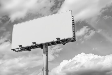 Blank Billboard with Sky and Clouds Background for Advertising and Marketing Concepts