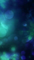 Wall Mural - vertical abstract aqua blue green dream 4k loop features defocused lights moving in a blue and green