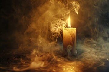 Poster - A lit candle with smoke wafting out