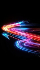 Leinwandbilder - Vibrant streaks of light in motion captured against a dark background, creating a colorful and dynamic abstract visual.