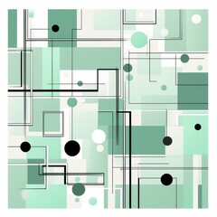 Wall Mural - Super cool retro modern trendy checkery soft Mint Green colors irregular cartoonish pattern