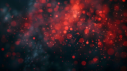Canvas Print - dark background with red bokeh and sparkling lights.