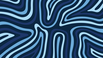 Poster - blue and white abstract background waves pattern