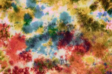 Wall Mural - tie dye pattern hand dyed on cotton fabric abstract texture background.