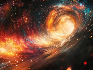 glitching reality portal fractal patterns breaking through dimensional barriers vivid colors swirlin
