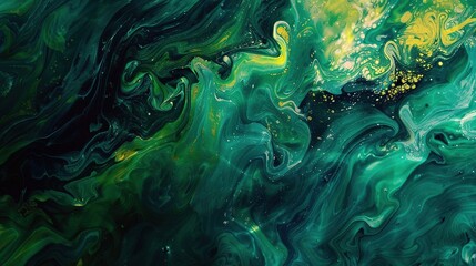 Wall Mural - abstract wave colour green