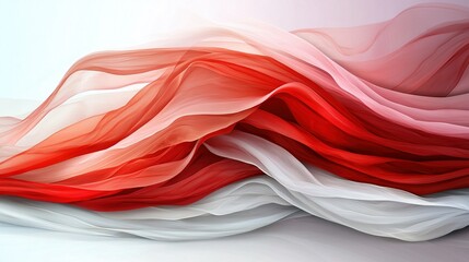 Sticker -   Red-white-blue abstract background with waves above and below