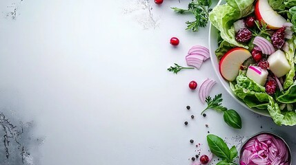 Wall Mural -  Apples, Cranberries, Onion, Lettuce