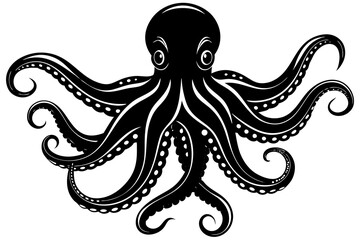 Poster - octopus silhouette, octopus icon vector illustration