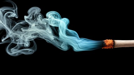 Sticker -  Blue-white smoke rises from a hand clutching a cigarette against a dark backdrop