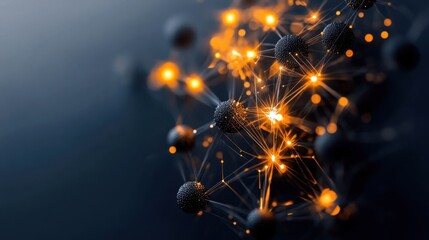 A black and orange image of a bunch of small spheres