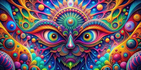  Psychedelic Digital Synesthesia: Vibrant colors, distorted shapes, sensory overload, hallucinatory effects
