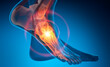 © peterschreiber.media - Foot ankle with strong pain symptom - 3D illustration