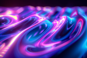 Sticker - A colorful, abstract image of a wave with purple and blue colors