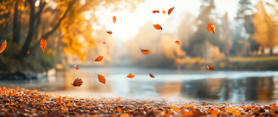 Canvas Print - Autumn Leaves Falling.