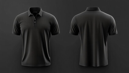 Black Polo Shirt Mockup.