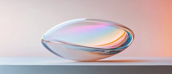 Wall Mural - A glass sphere with a rainbow inside of it